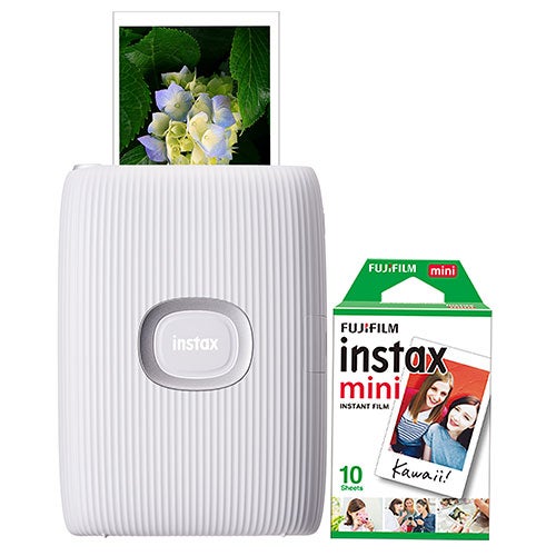 Instax Mini Link 2 Smartphone Printer Bundle, Clay White