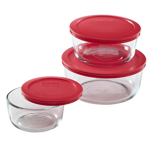 6pc Round Storage Set, Red