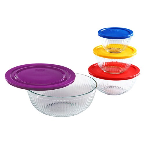 8pc Sculpted Mixing Bowls w/ Lids