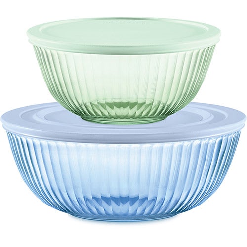 Colors Sculpted Tinted Dreams 4pc Lidded Mixing Bowl Set