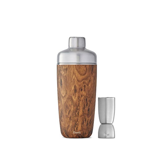 18oz Stainless Steel Shaker Set, Teakwood