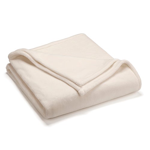 Sheared Faux Mink Blanket - King, Ivory