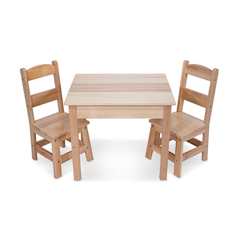 3pc Wooden Table & Chairs Set, Ages 3-6 Years