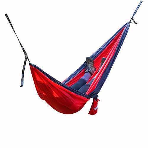 GO2 Traveler Nylon Hammock, Light Gray/Red