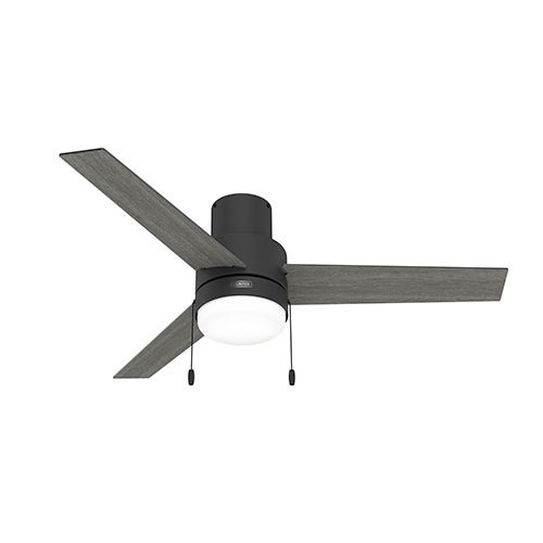 Brunner 52" Ceiling Fan, Matte Black/Dark Gray Oak