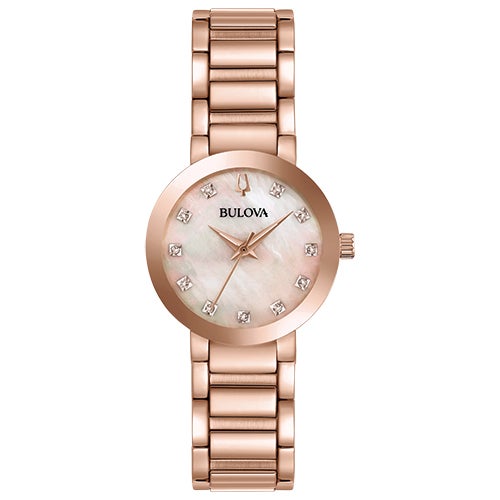 Ladies Modern Rose Gold Diamond Watch, Mother-of-Pearl Dial | Power Sales