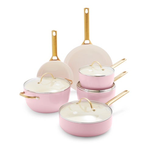 Reserve Ceramic Nonstick 10pc Cookware Set, Blush