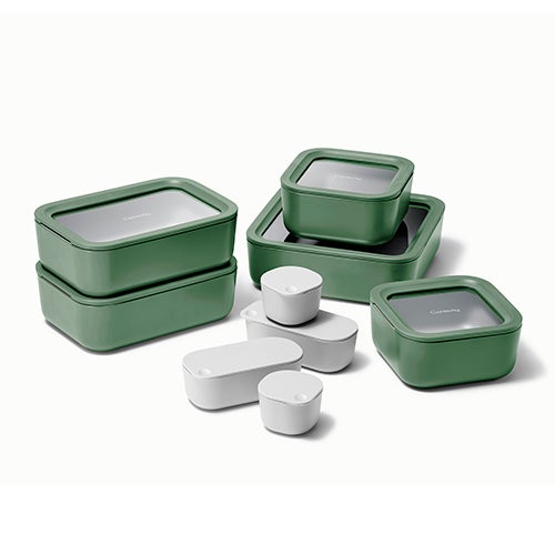 14pc Glass Food Storage Set, Sage