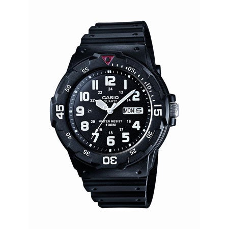 Classic Analog Watch, Black Resin Band