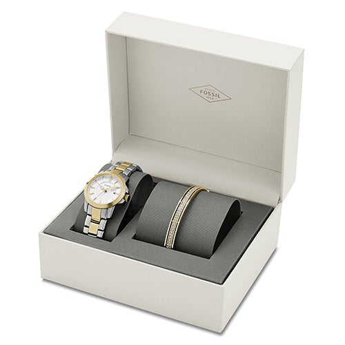 Womens Fossil Gift Set: Two Tone Watch & Bracelet - Power Sales ...