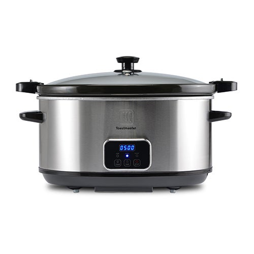 8qt Programmable Slow Cooker w/ Locking Lid, Brushed Stainless
