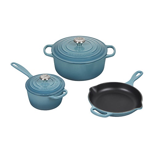 5pc Signature Cast Iron Cookware Set, Caribbean